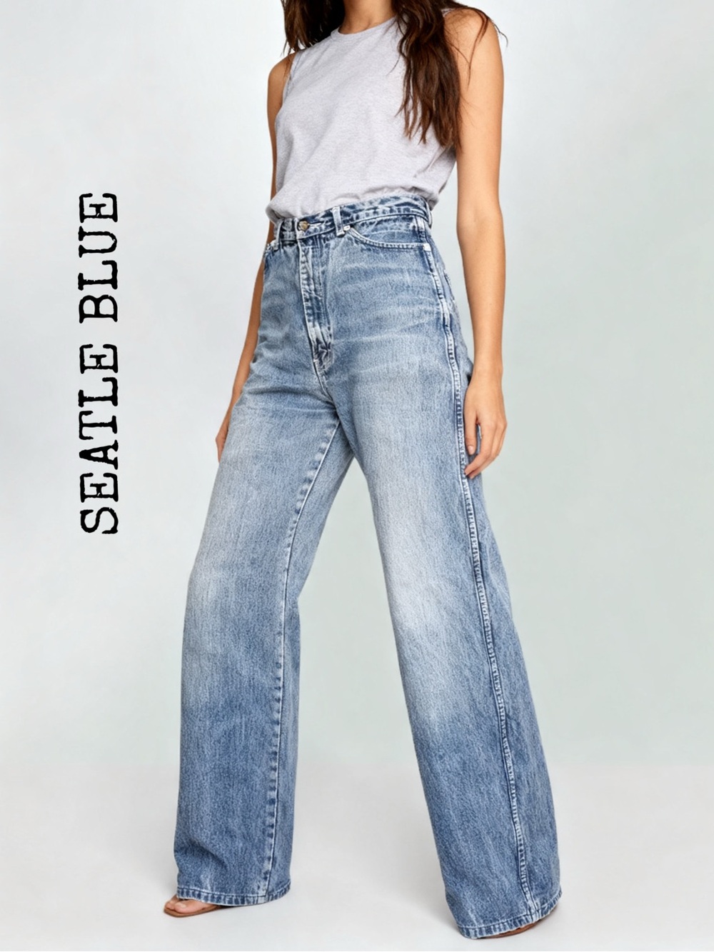 SEATLE BLUE 
Men's Blue Washed Jeans